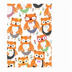 Cute Colorful Owl Cartoon Seamless Pattern Large Garden Flag (two Sides) by Apen