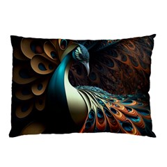 Colorful Peacock Bird Feathers Pillow Case (two Sides) by Apen