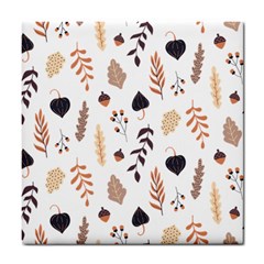 Autumn Seamless Leaves Pattern  Tile Coaster by Safari