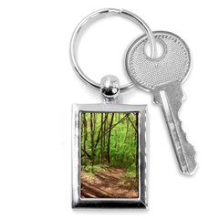 Peaceful Green Forest Walk Key Chain (rectangle) by ExtraAwesomeSauce