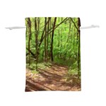 Peaceful Green Forest Walk Lightweight Drawstring Pouch (S) Back