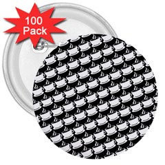 Stylish Coffee Cup Pattern 3  Buttons (100 Pack)  by ExtraAwesomeSauce