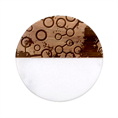 Abstract Molecular Space Art Classic Marble Wood Coaster (round)  by ExtraAwesomeSauce
