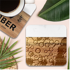 Abstract Molecular Space Art Marble Wood Coaster (square) by ExtraAwesomeSauce