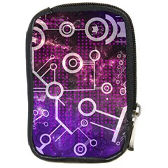 Cosmic Network Geometric Art Compact Camera Leather Case by ExtraAwesomeSauce