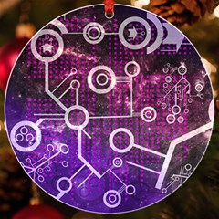 Cosmic Network Geometric Art Uv Print Acrylic Ornament Round by ExtraAwesomeSauce