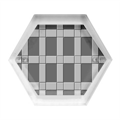 Modern Art Geometric Pattern In Red Hues Hexagon Wood Jewelry Box by ExtraAwesomeSauce