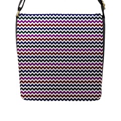 Chevron Pattern Flap Closure Messenger Bag (l) by ytdream