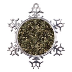 Camouflage Army Survival Uniform Metal Large Snowflake Ornament by Posterlux