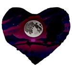 Dreamscape Oasis (AI+Human) Large 19  Premium Flano Heart Shape Cushions Back