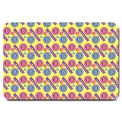 Colorful Bitcoin Pattern Large Doormat by ExtraAwesomeSauce