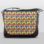 Colorful Bitcoin Pattern Messenger Bag Front