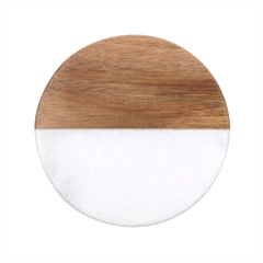 Colorful Bitcoin Pattern Classic Marble Wood Coaster (round)  by ExtraAwesomeSauce