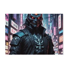 Cyberpunk Demon Samurai Crystal Sticker (a4) by AwesomeSauce