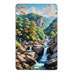 Serene Mountain Waterfall Landscape Name Card Style Usb Flash Drive by ExtraAwesomeSauce