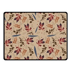 Leaves Pattern Teal Seamless Fall Two Sides Fleece Blanket (small) by Posterlux