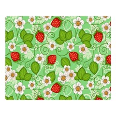 Strawberries Pattern Seamless Premium Plush Fleece Blanket (large) by Posterlux