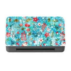 Snowy Winter Foliage, Adoxali, Christmas, Berry, Blue Memory Card Reader With Cf by kyorashop23