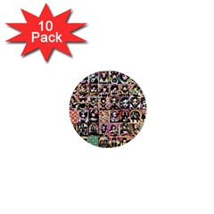 Spanish Gothic Girls Pattern 1  Mini Magnet (10 Pack)  by violetheavensky