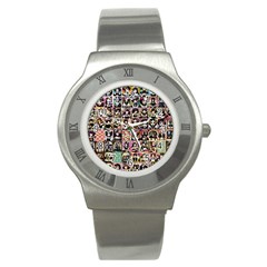 Spanish Gothic Girls Pattern Stainless Steel Watch by violetheavensky