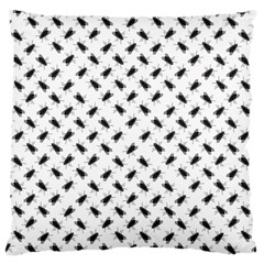 Fly Phot Motif Seamless Black And White Pattern Large Premium Plush Fleece Cushion Case (one Side) by dflcprintsclothing