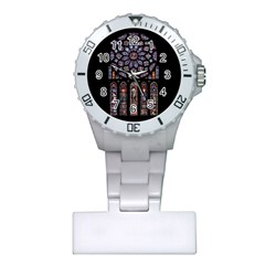 Chartres Cathedral Notre Dame De Paris Stained Glass Plastic Nurses Watch by Grandong