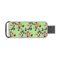 Retro 1880s Flowers Pattern 24 Portable Usb Flash (two Sides) by violetheavensky