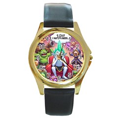 Huiok Round Gold Metal Watch by SkinsForTeens