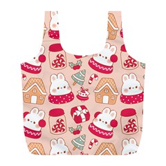 Cute Christmas Cartoon Full Print Recycle Bag (l) by designsbymallika
