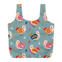 Cute Bird Pattern Full Print Recycle Bag (l) by designsbymallika
