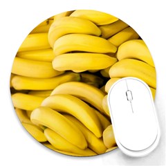 Bananas, Macro, Fruits, Ripe Bananas Round Mousepad by kyorashop23