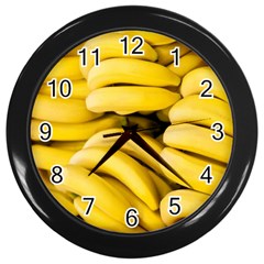Bananas, Macro, Fruits, Ripe Bananas Wall Clock (black) by kyorashop23