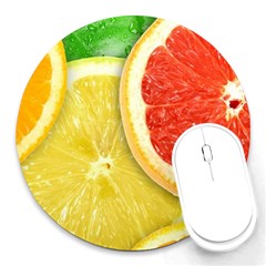 Fruit, Lemon Round Mousepad by kyorashop23