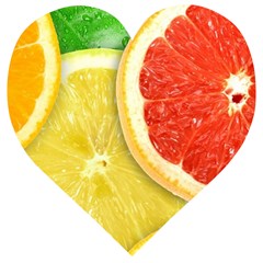 Fruit, Lemon Wooden Puzzle Heart by kyorashop23