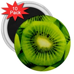 Kiwi Fruits, Close-up, Exotic Fruit 3  Magnets (10 Pack)  by kyorashop23