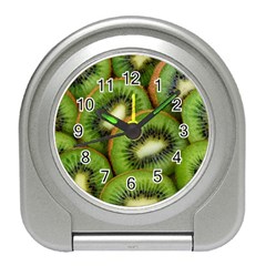 Kiwi Texture, Background With Kiwi, Fruits, Kiwi Travel Alarm Clock by kyorashop23