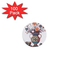 Flower Vase Nature Bloom Blossom 1  Mini Buttons (100 Pack)  by Salmanaz77