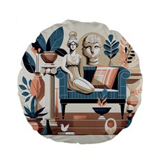 Sculpture Statue Angel Artwork Standard 15  Premium Flano Round Cushions by Salmanaz77