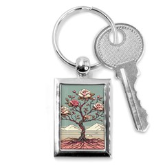 Roses Flowers Bloom Nature Blossom Key Chain (rectangle) by Salmanaz77