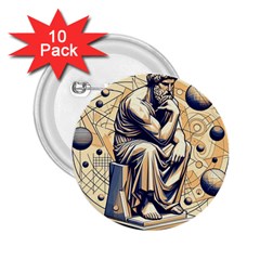 Thinker Sculpture Design Geometric 2 25  Buttons (10 Pack)  by Salmanaz77