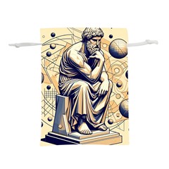 Thinker Sculpture Design Geometric Lightweight Drawstring Pouch (s) by Salmanaz77