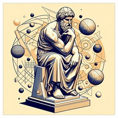 Thinker Sculpture Design Geometric Lightweight Scarf  by Salmanaz77