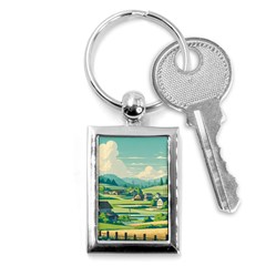 Countryside Meadow Rural Bloom Key Chain (rectangle) by Salmanaz77