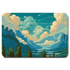 Mountains Rural Countryside Sky Large Doormat by Salmanaz77