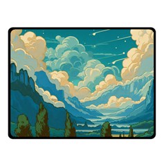 Mountains Rural Countryside Sky Fleece Blanket (small) by Salmanaz77