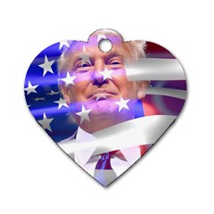 Donald Trump Flag Dog Tag Heart (two Sides) by vintagetrump