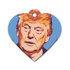 Orange Donald Trump Dog Tag Heart (two Sides) by vintagetrump