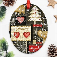 Christmas Reindeer Ornament (oval Filigree) by Posterlux