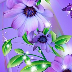 Purple Flower Nature Play Mat (square) by Posterlux