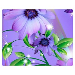 Purple Flower Nature Premium Plush Fleece Blanket (medium) by Posterlux